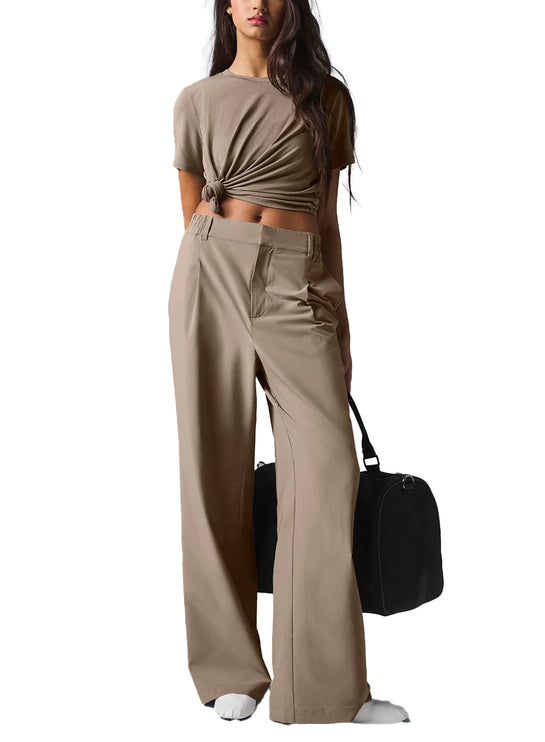 alo Women's High-Waist Pursuit Trouser (Regular) Gravel