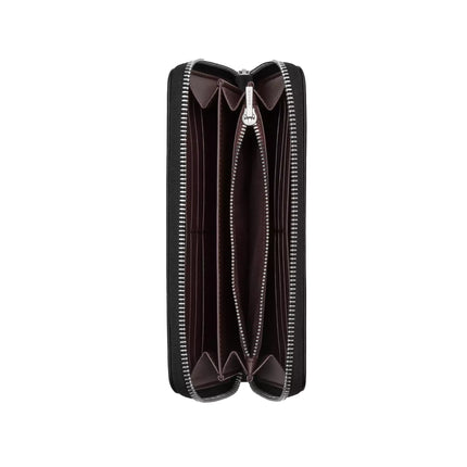 Coach Women's Long Zip Around Wallet With Butterfly Print Black/Silver