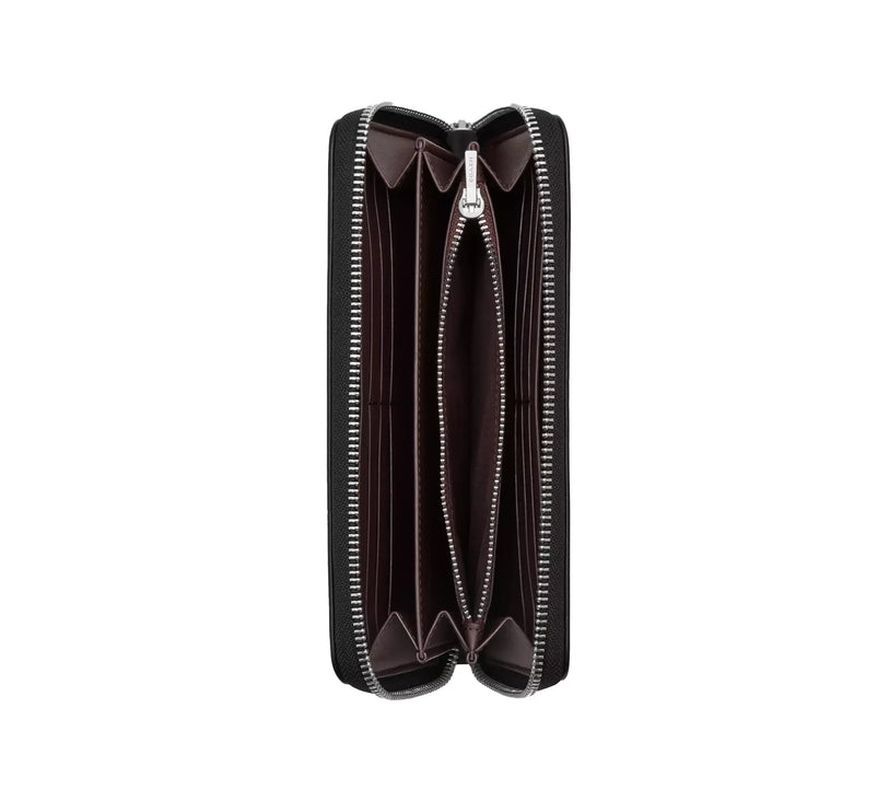 Coach Women's Long Zip Around Wallet With Butterfly Print Black/Silver