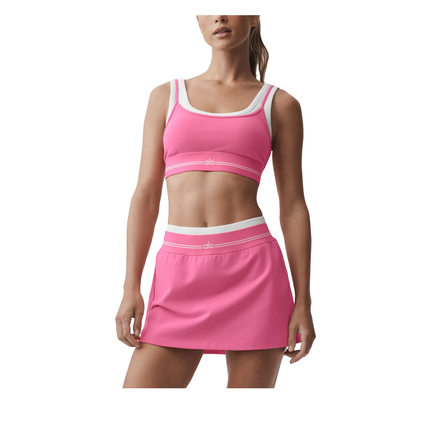 alo Women's Airbrush Better Together Bra Paradise Pink/White