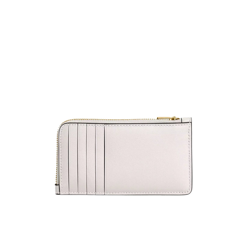 Coach Women's New York Zip Card Case Brass/Chalk