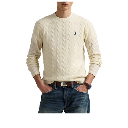 Polo Ralph Lauren Men's Cable-Knit Wool-Cashmere Sweater Andover Cream