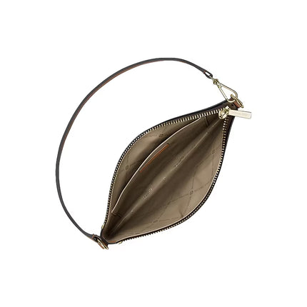 Michael Kors Women's Jet Set Travel Small Striped Signature Logo Convertible Wristlet Vanilla/Luggage/Gold