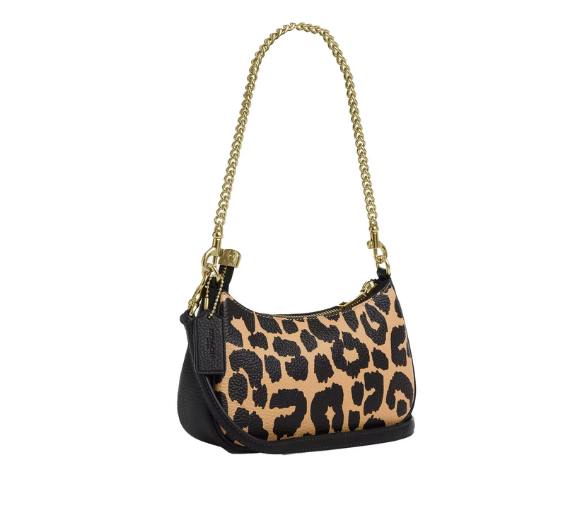 Coach Women's Teri Mini Crossbody Bag With Leopard Print Gold/Leopard Multi
