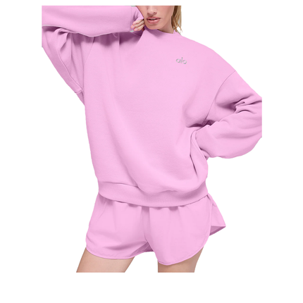 alo Women's Accolade Crew Neck Pullover Candy Heart Pink