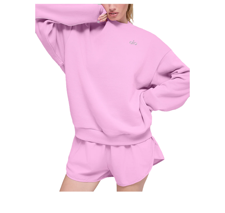 alo Women's Accolade Crew Neck Pullover Candy Heart Pink