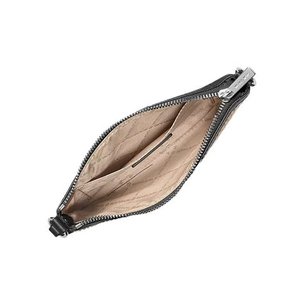 Michael Kors Women's Jet Set Travel Small Woven Wristlet Black/Silver