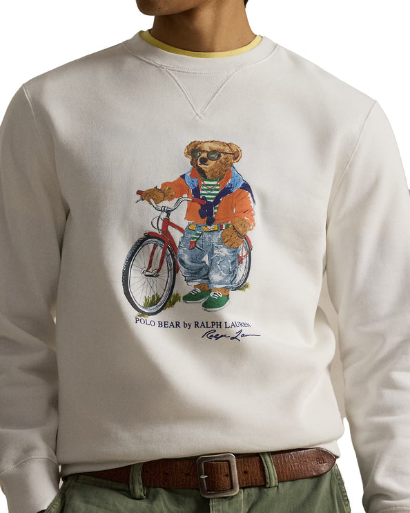 Polo Ralph Lauren Men's Polo Bear Fleece Sweatshirt White Summer Bear