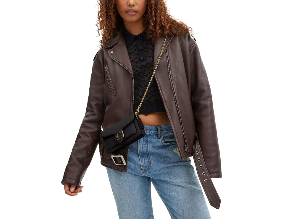 Coach Women's Tabby Crossbody Wristlet Brass/Black