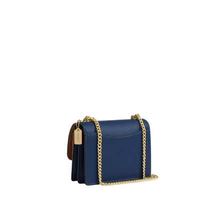 Coach Women's Mini Klare Crossbody Bag In Signature Canvas Gold/Deep Blue/Tan