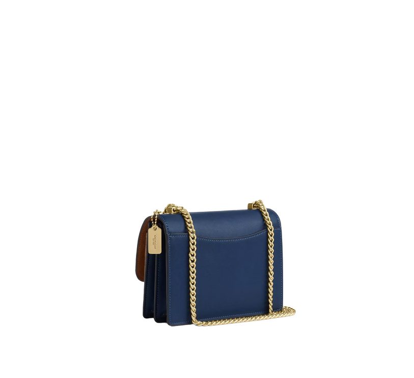 Coach Women's Mini Klare Crossbody Bag In Signature Canvas Gold/Deep Blue/Tan