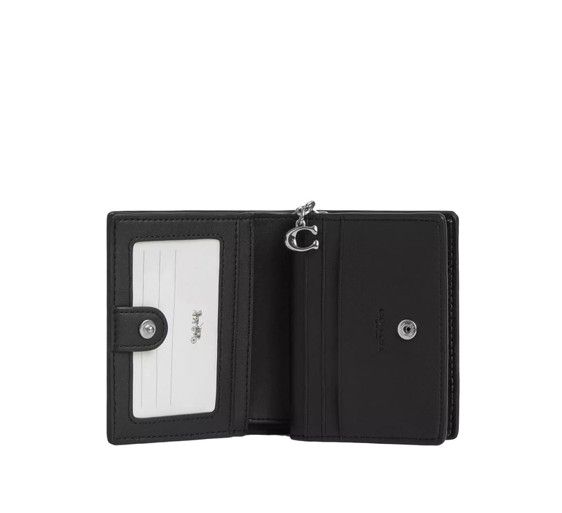 Coach Women's Snap Wallet With Rivets Black/Silver