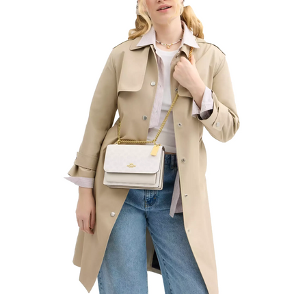 Coach Women's Klare Crossbody Bag In Signature Canvas Gold/White/Chalk