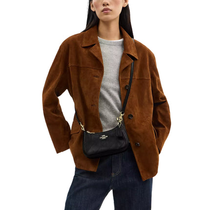 Coach Women's  Teri Mini Crossbody Bag With Quilting Gold/Black