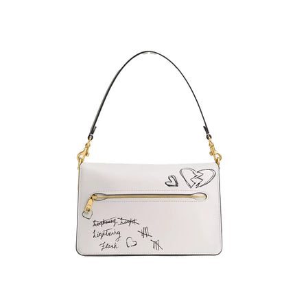 Coach Women's Chain Tabby Shoulder Bag With Sketch Print Brass/Chalk Multi