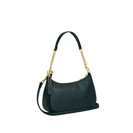 Coach Women's Teri Shoulder Bag With Quilting Gold/Dark Teal