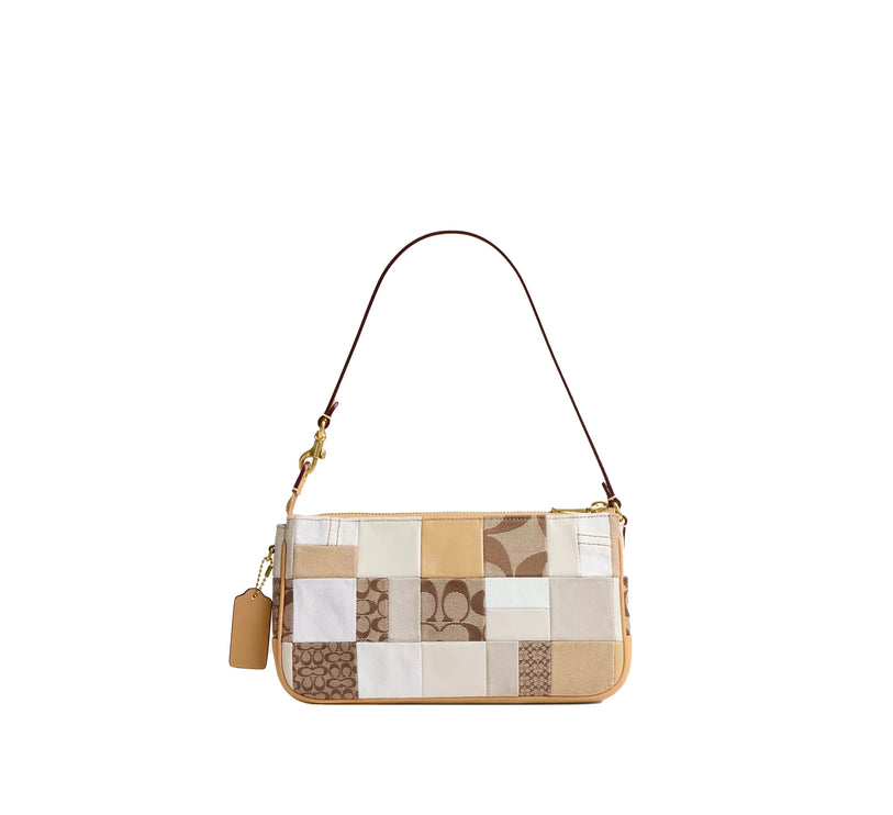 Coach Women's Plaza Bag 25 With Patchwork Brass/White Multicolor
