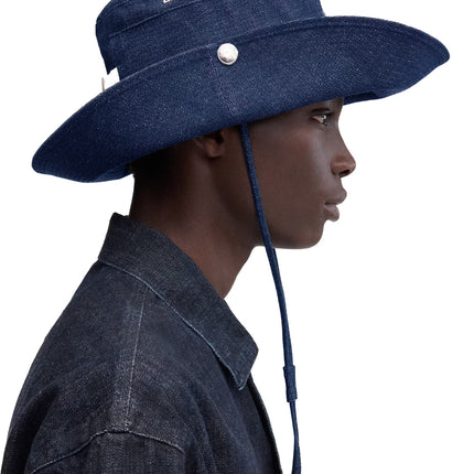 Jacquemus Unisex The de-Nîmes Denim Bucket Hat Navy