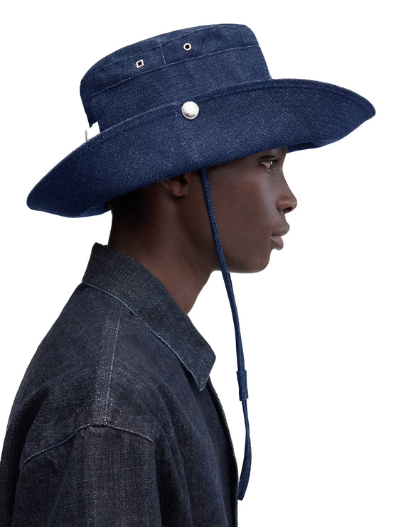 Jacquemus Unisex The de-Nîmes Denim Bucket Hat Navy