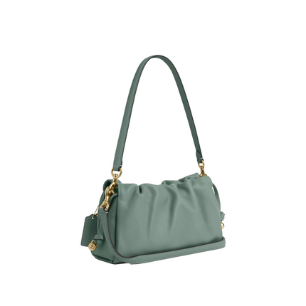 Coach Women's Faye Shoulder Bag With Ruching Gold/Sage