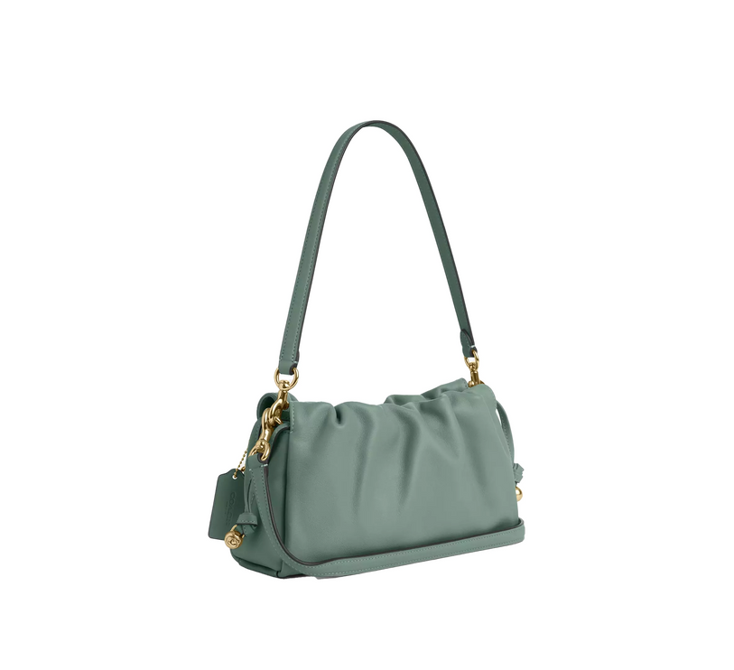 Coach Women's Faye Shoulder Bag With Ruching Gold/Sage