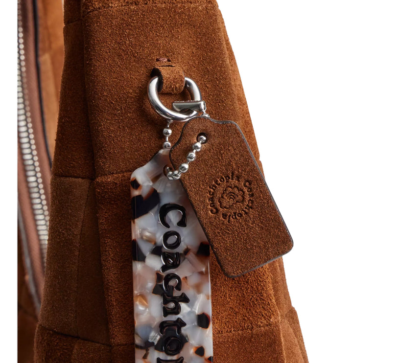 Coach Women's Alter/Ego Large Crescent Shoulder Bag In Upcrafted Suede upcrafted™ Leather/Warm Brown