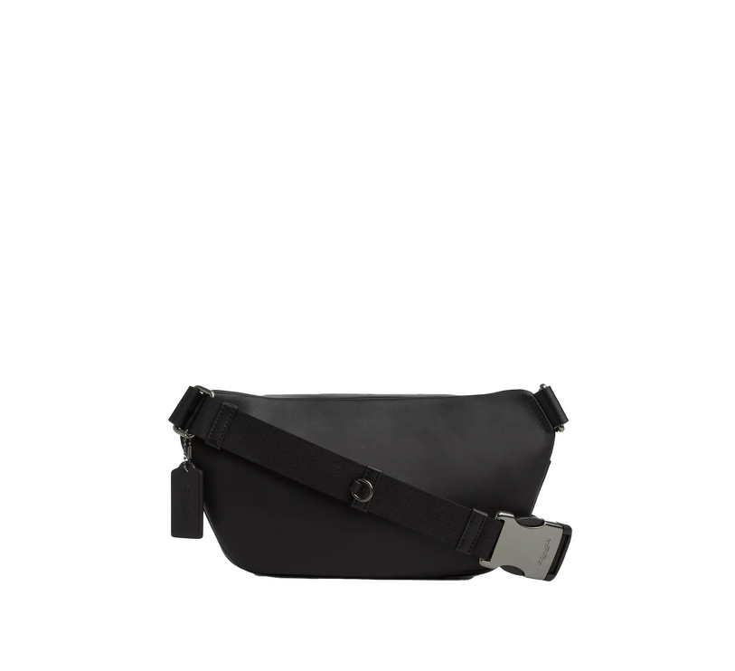 Coach Unisex Elias Belt Bag In Signature Canvas Gunmetal/Charcoal/Black