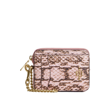 Coach Women's Zip Card Case Gold/Pink