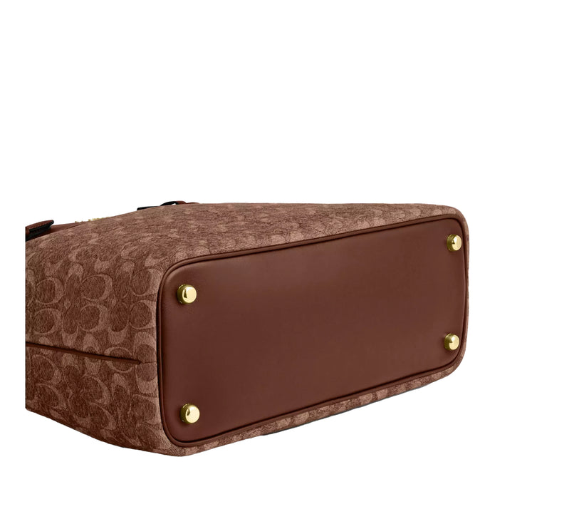 Coach Women's Easton Tote Bag In Signature Chenille Gold/Light Khaki/Vintage Brown