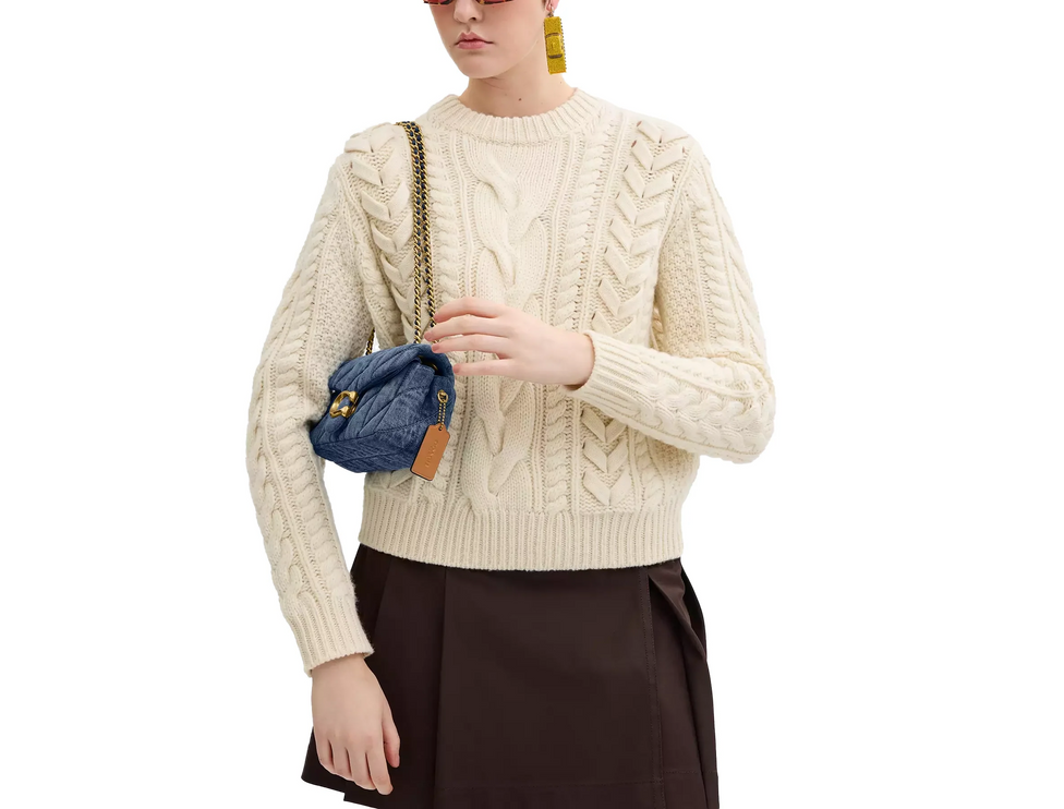 Coach Women's Tabby Shoulder Bag 20 With Quilting Denim/Brass/Indigo