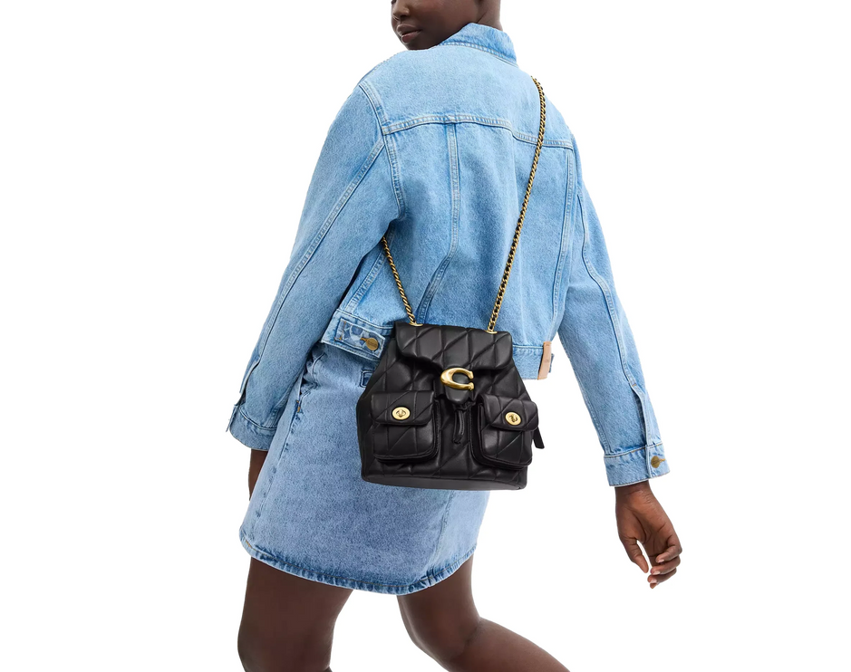 Coach Women's Tabby Backpack With Pillow Quilting Brass/Black