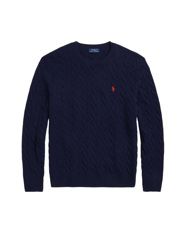 Polo Ralph Lauren Men's Cable-Knit Wool-Cashmere Sweater Hunter Navy