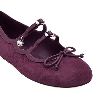 Marc Jacobs Women's The Suede Kiki Ballerina Burgundy