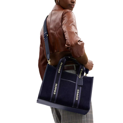 Coach Women's Smith Tote Bag In Regenerative Cotton Denim/Gold