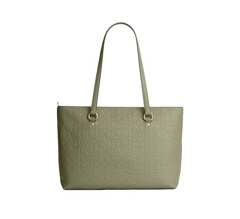 Coach Women's Station Tote Bag In Signature Leather Gold/Pistachio