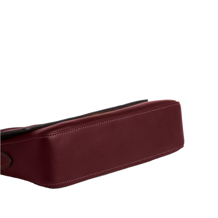 Coach Women's Etta Small Flap Shoulder Bag Gold/Maroon