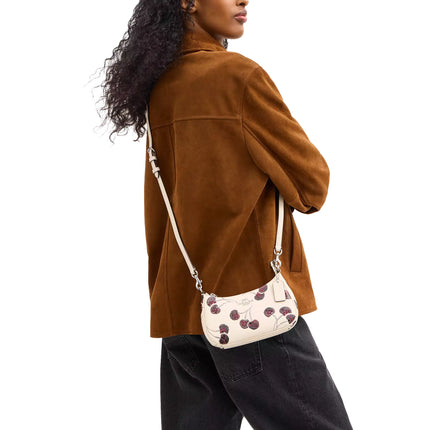 Coach Women's Teri Mini Crossbody Bag With Cherry Print White/Silver