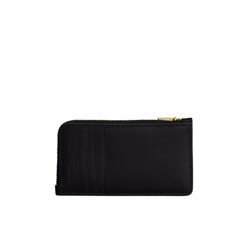 Coach Women's New York Zip Card Case Brass/Black