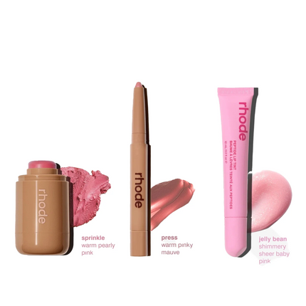 rhode The Edits Blush + lip trio