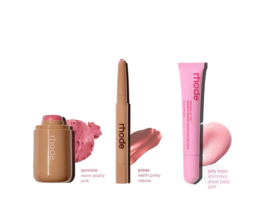 rhode The Edits Blush + lip trio