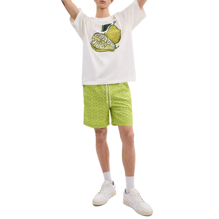 Coach Men's Signature Swim Trunks In Recycled Polyester Pear