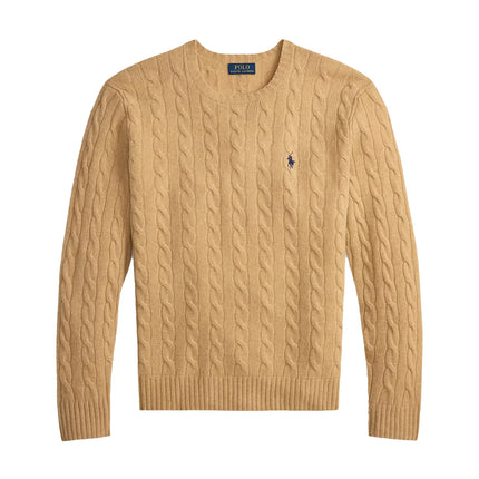 Polo Ralph Lauren Men's Cable-Knit Wool-Cashmere Sweater Camel Melange