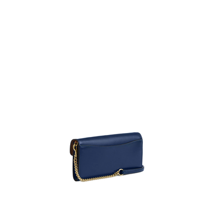 Coach Women's Klare Wallet With Chain Gold/Deep Blue