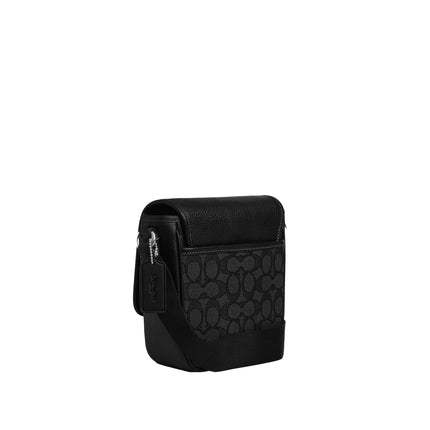 Coach Unisex Lucas Crossbody Bag In Signature Jacquard Silver/Charcoal/Black