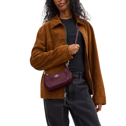 Coach Women's Teri Mini Crossbody Bag With Quilting Gold/Merlot