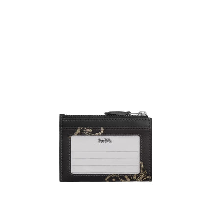 Coach Women's Mini Skinny Id Case With Butterfly Print Black/Silver