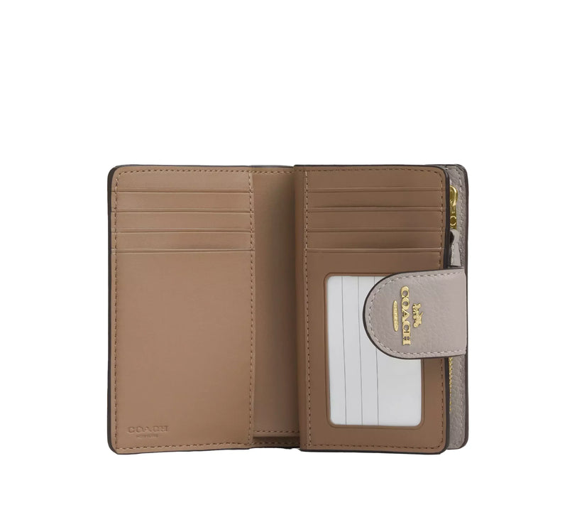 Coach Women's Medium Corner Zip Wallet Gold/Grey Birch