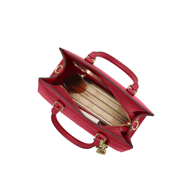 Coach Women's Maggie Small Tote Bag Gold/True Red