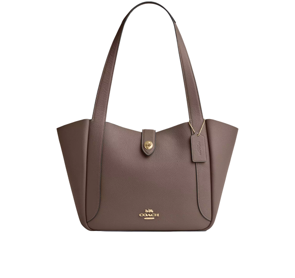 Coach Women's Hadley Turnlock Tote Bag Gold/Dark Stone
