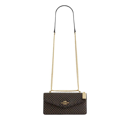 Coach Women's Klare Envelope Crossbody Bag In Signature Canvas With Rivets Gold